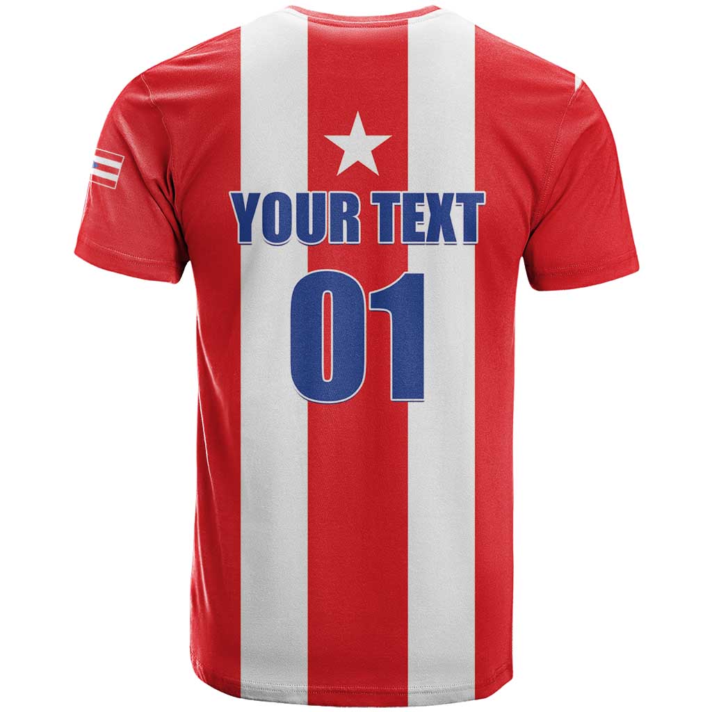 Custom Puerto Rico Football T-Shirt Go The Blue Hurricane Graphic Tee