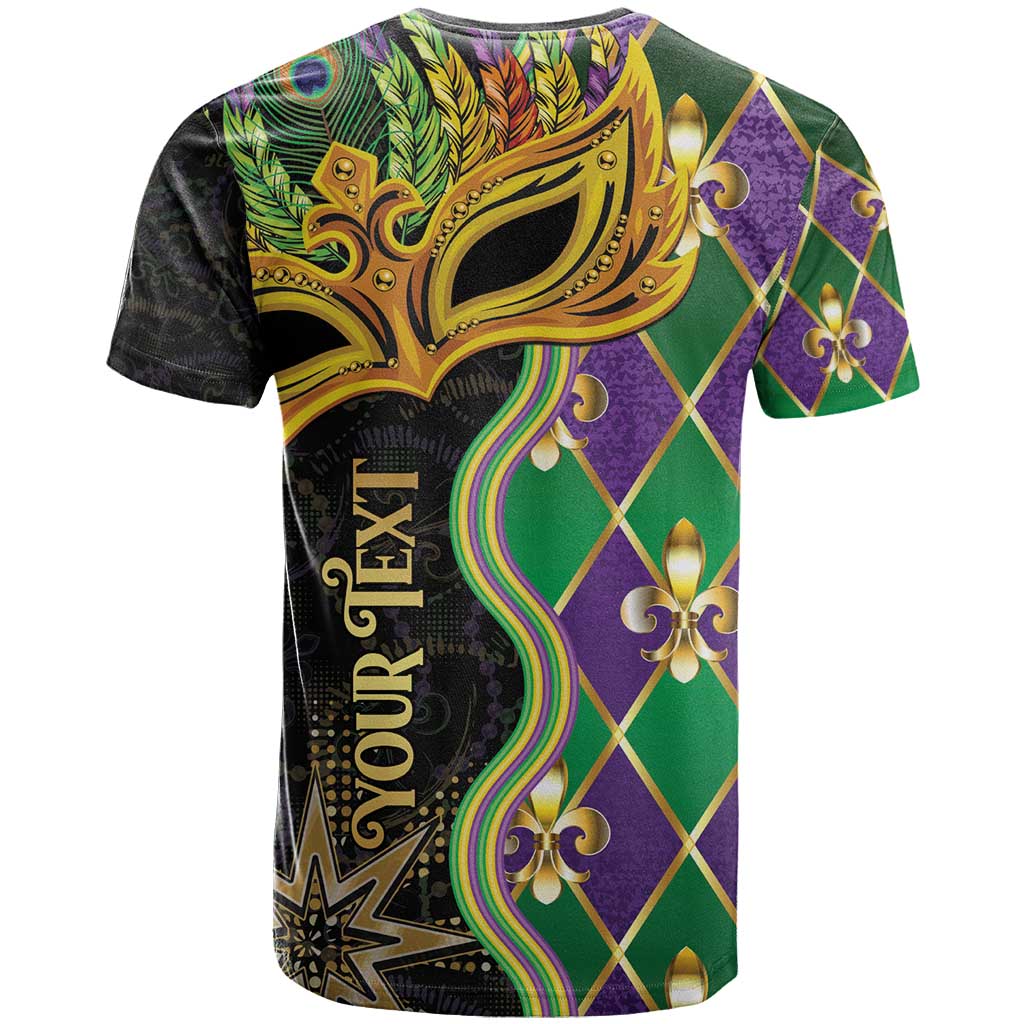 Personalized Mardi Gras T-Shirt Gold Mask Unique Style Graphic Tee