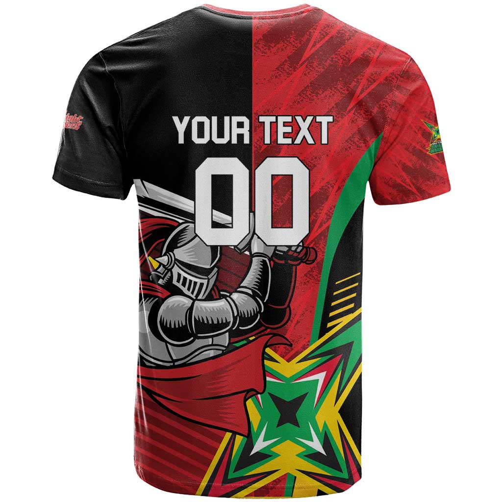 Custom Amazon Warriors Vs Knight Riders T-Shirt Trinbago and Guyana Face Off Cricket Graphic Tee
