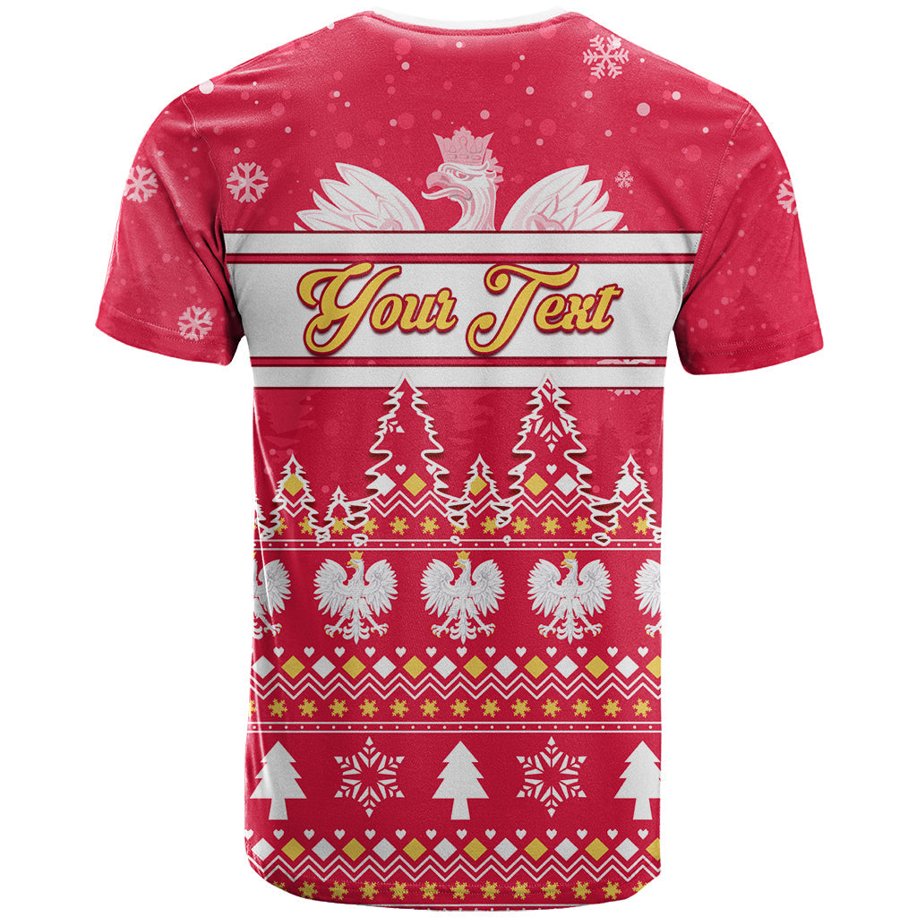 Custom Poland Christmas T-Shirt Wesolych Swiat Polish Eagle Graphic Tee