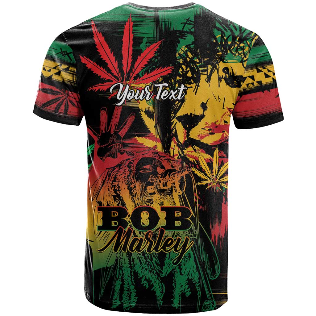Personalized Reggae King Marley One Love T-Shirt Rastafarian Lion Grunge Graphic Tee