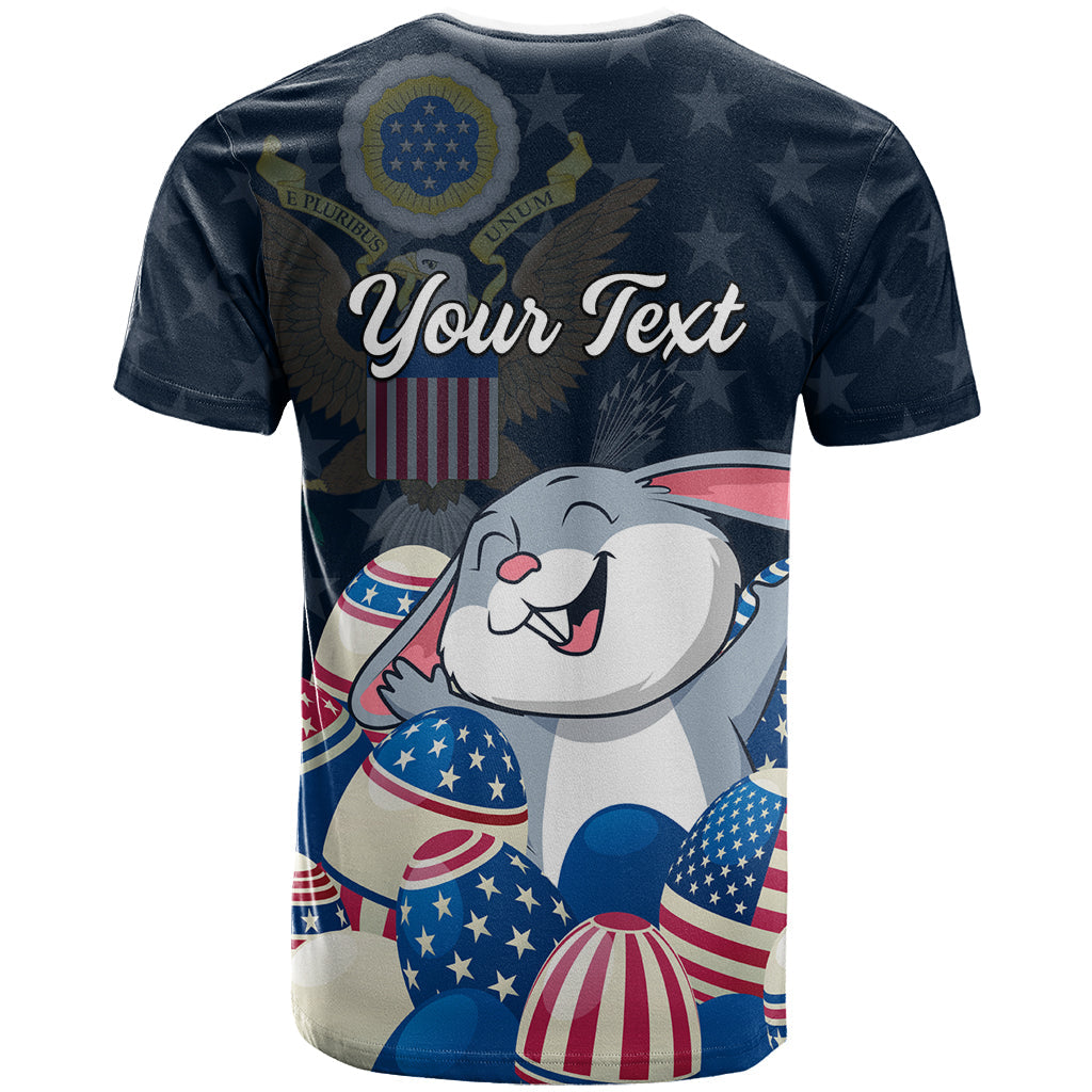 American Easter Day 2024 T-Shirt Bunny With US Easter Eggs Graphic Tee