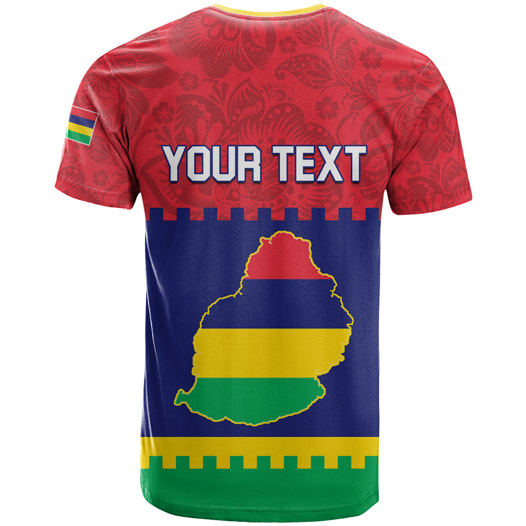 Mauritius Independence Day T-Shirt Stella Clavisque Maris Indici Foral Pattern Graphic Tee