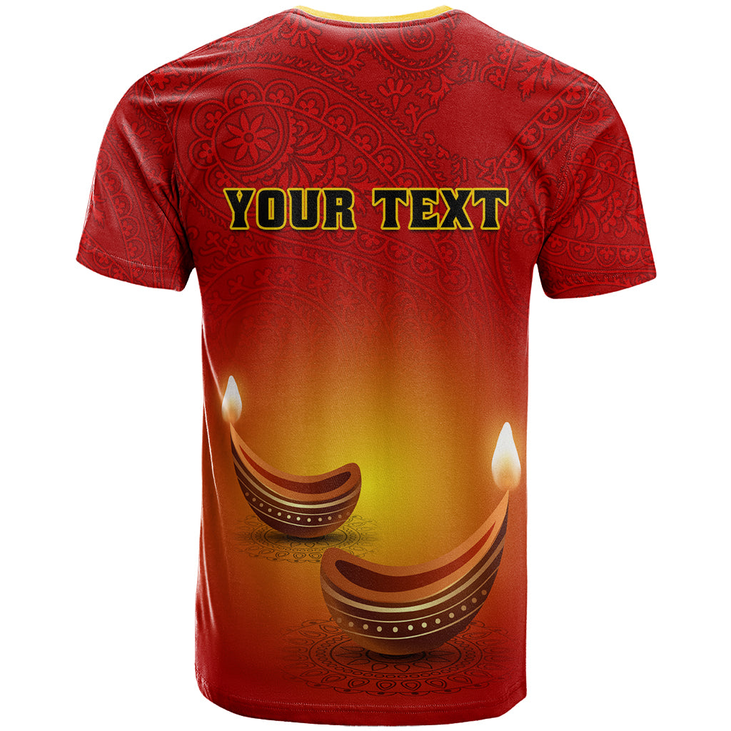 Personalised Diwali Festival T-Shirt Diya With Paisley Pattern Graphic Tee