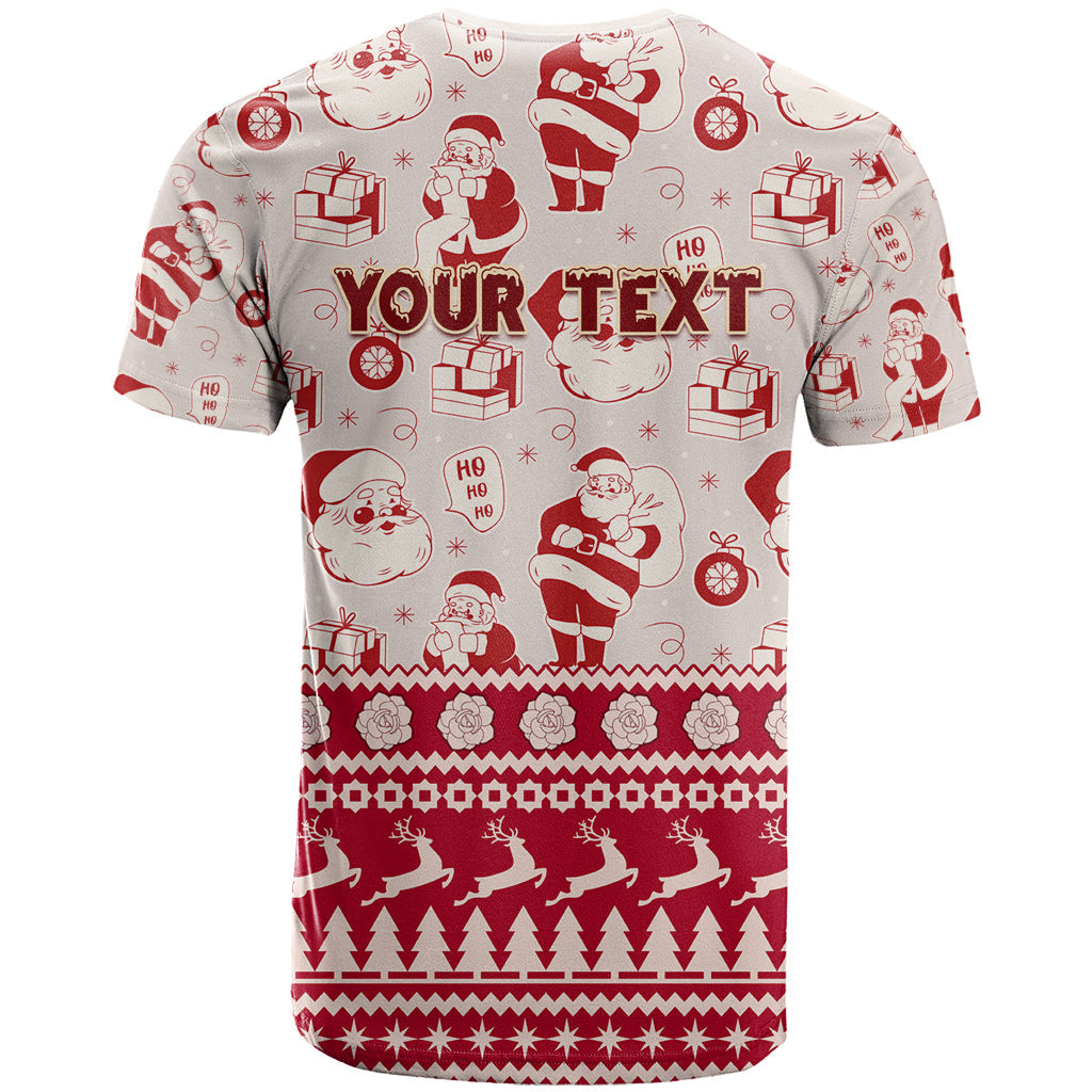 Custom Alabama Christmas T-Shirt Santa Claus Xmas Pattern Graphic Tee