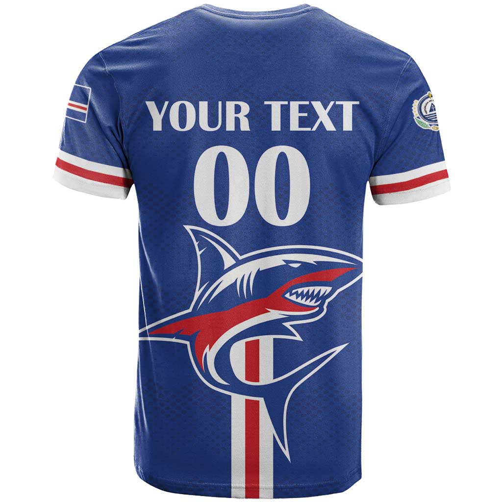 Custom Cape Verde 2026 Football T-Shirt Blue Sharks WC Debut Graphic Tee