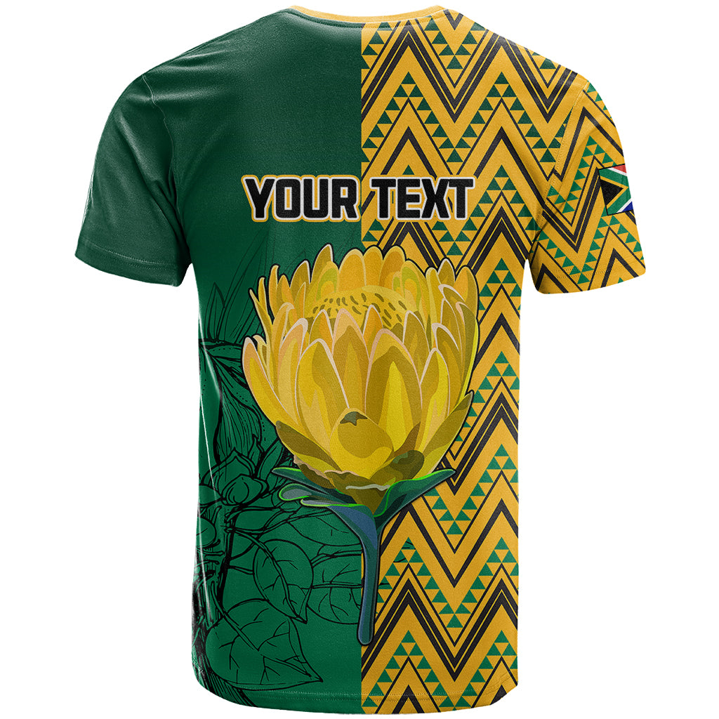 Personalised South Africa T-Shirt Springbok and Proteas African Pattern Graphic Tee