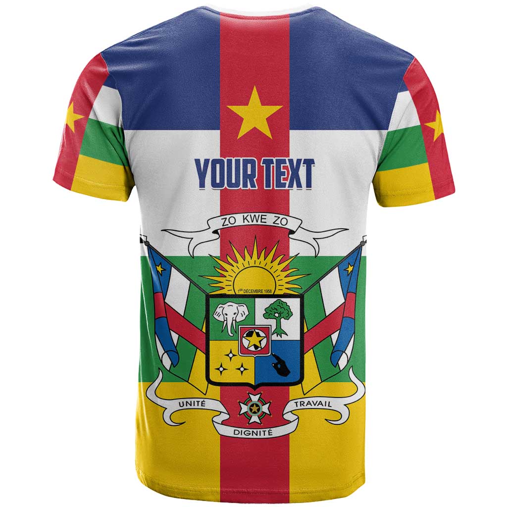 Personalized Central African Republic T-Shirt Zo Kwe Zo Flag Style Graphic Tee