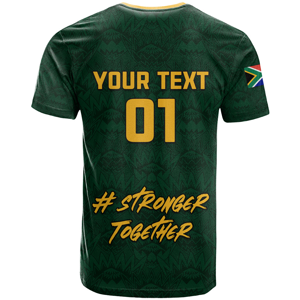 Custom South Africa Rugby T-Shirt Stronger Together Stronger Forever Bokke World Cup Graphic Tee