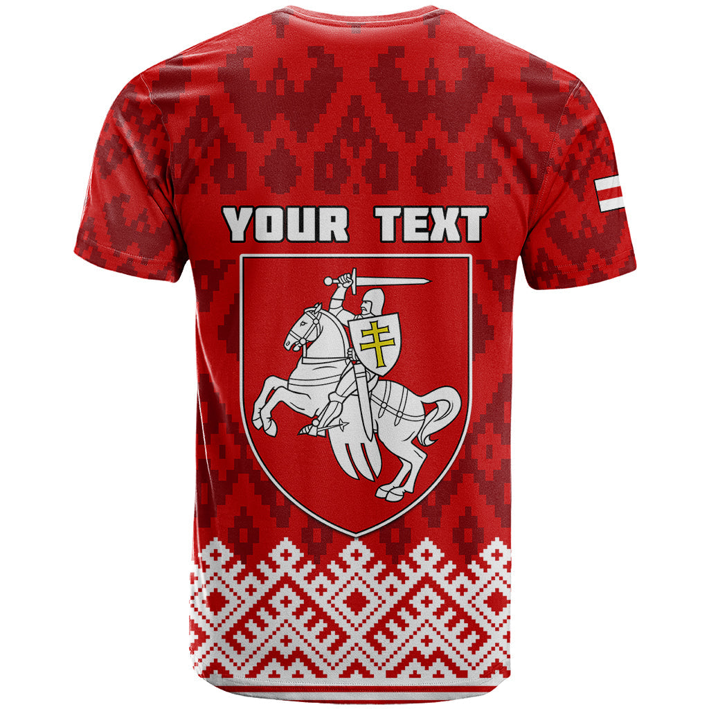 Custom Belarus 1991 T-Shirt Belarusian Coat Of Arms Mix Folk Pattern Graphic Tee