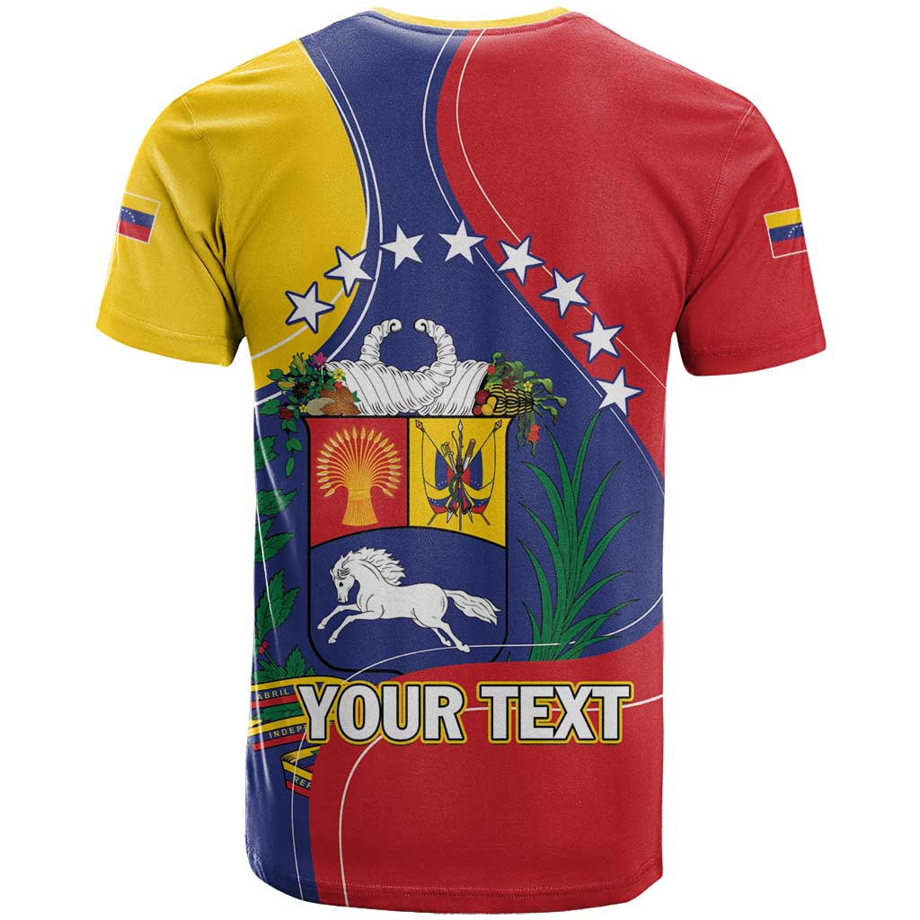 Personalized Venezuela T-Shirt Coat Of Arms Curve Style Graphic Tee
