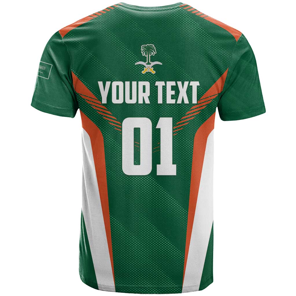 Custom Saudi Arabia Cricket T-Shirt TeamSaudi Go Champions Graphic Tee