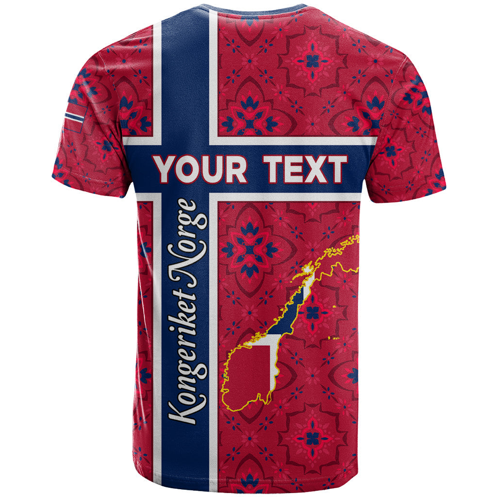 Norway Constitution Day T-Shirt Norge Folk Pattern Flag Style Graphic Tee