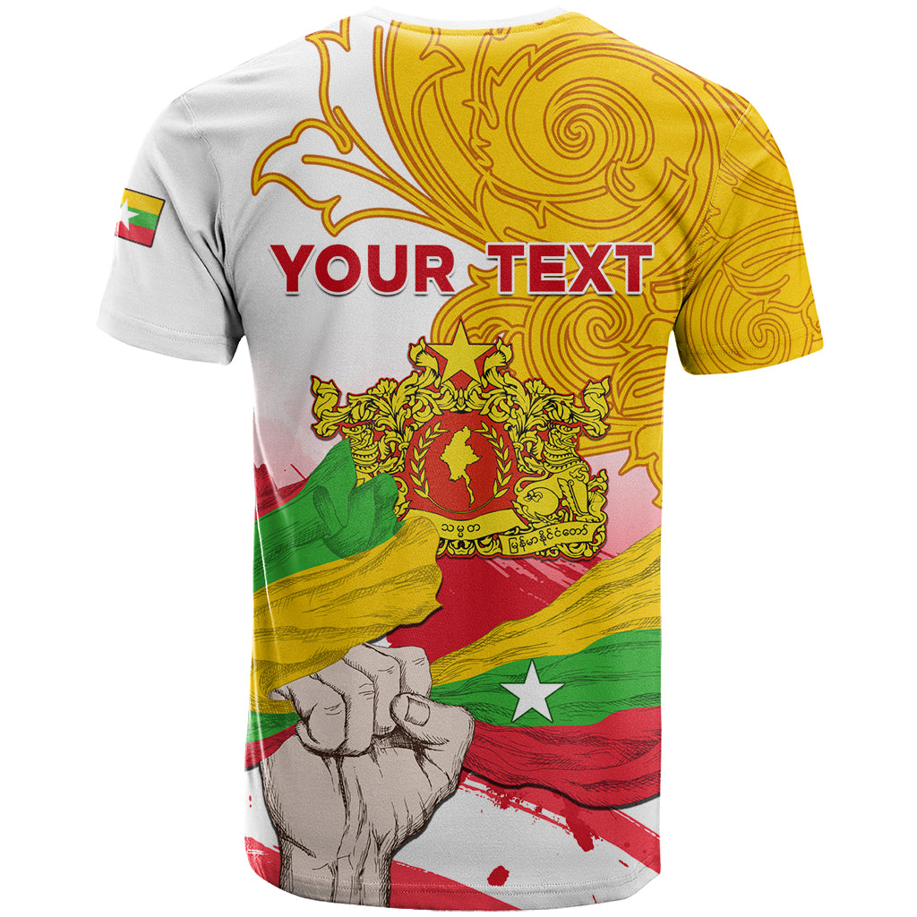 Myanmar Independence Day T-Shirt Brahmadesh Kanote Pattern Graphic Tee