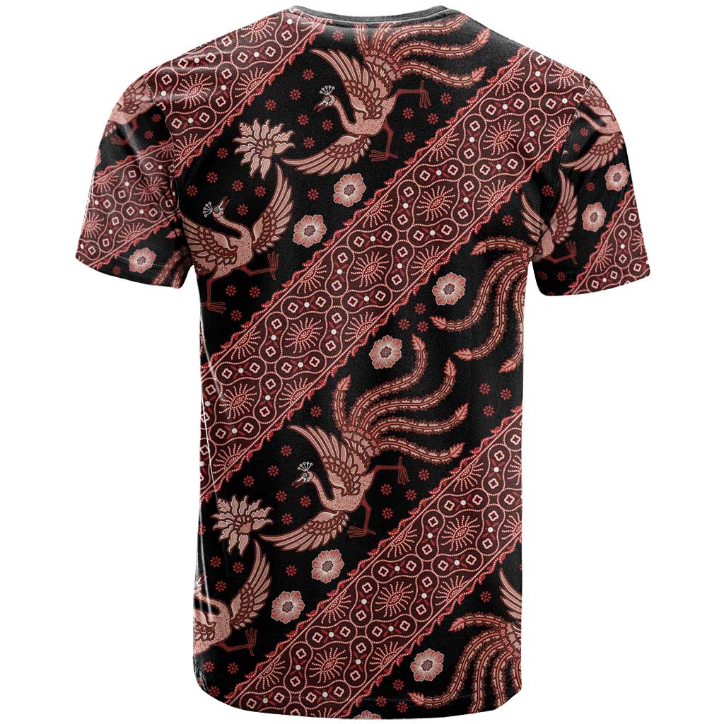 Indonesia Batik Pattern T-Shirt Red Version Graphic Tee
