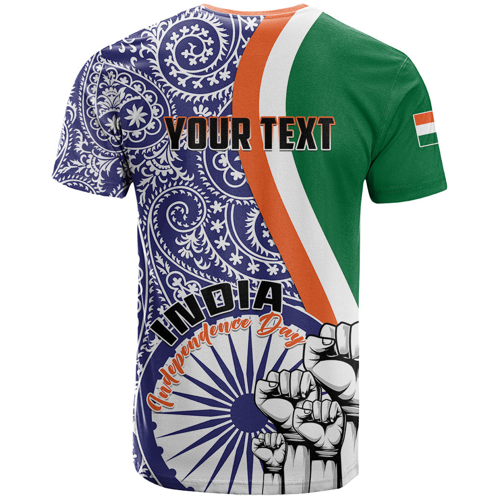 Personalised India Independence Day T-Shirt Indian Paisley Pattern Graphic Tee