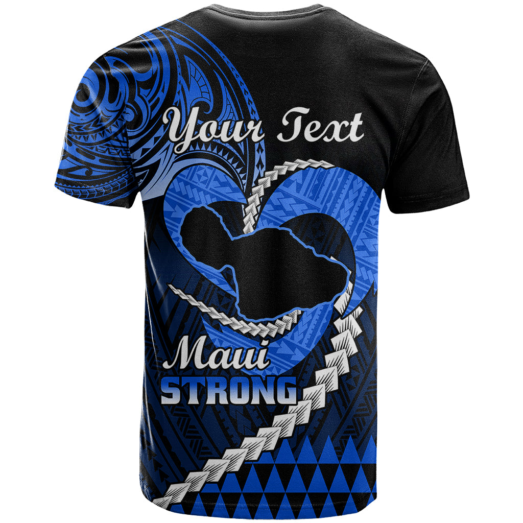 Personalised Hawaii T-Shirt Maui Be Strong Kakau Blue Version Graphic Tee