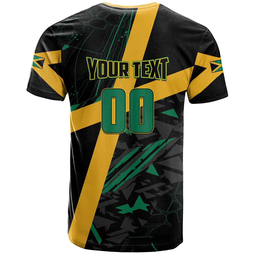 Custom Rugby Jamaica Crocs T-Shirt Cool Runnings on Grass Graphic Tee
