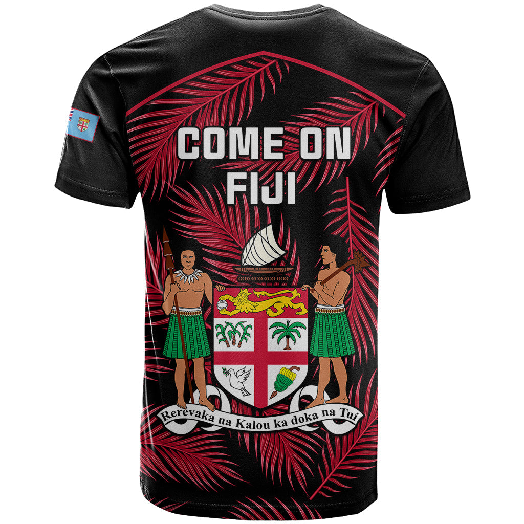 Fiji Rugby T-Shirt Flying Fijians Red Palm Tree Version Graphic Tee