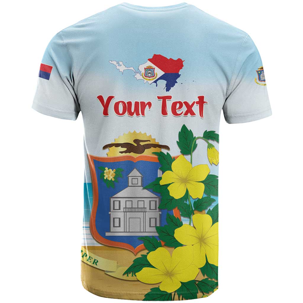 Personalized Sint Maarten T-Shirt Brown Pelican With Yellow Sage Graphic Tee