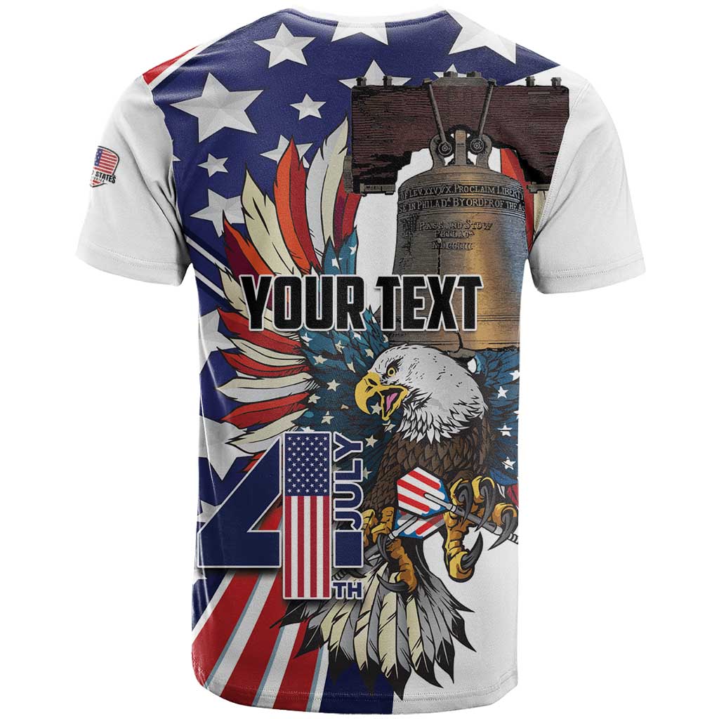 Personalized USA 4th Of July T-Shirt United State Eagle Liberty Bell Graphic Tee