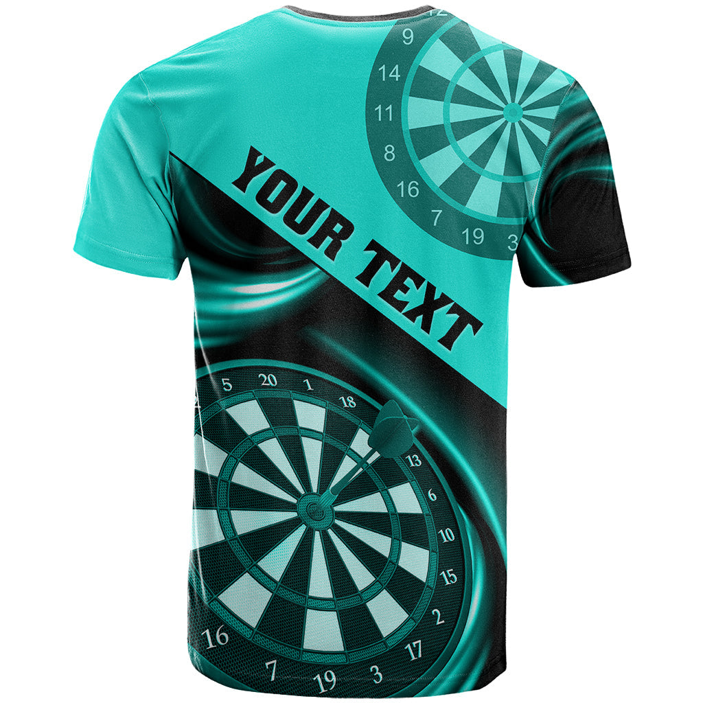 Personalised Darts T-Shirt Turquoise Abstract Light Graphic Tee