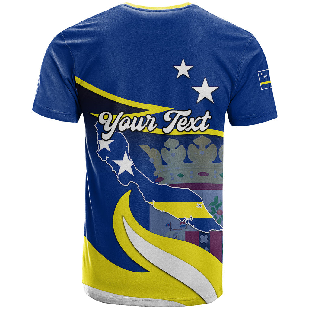 Custom Curacao T-Shirt Coat Of Arms With Map Special Version Graphic Tee