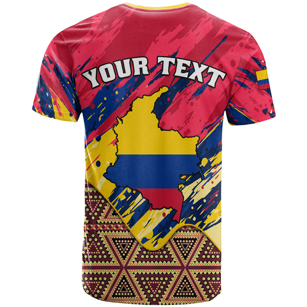 Personalised Colombia T-Shirt Colombian Tribal Seamless Patterns Graphic Tee
