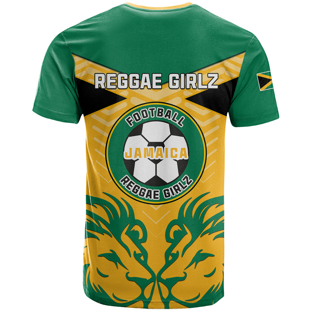 Jamaica Football T-Shirt Reggae Girlz Lion Sporty Style Graphic Tee
