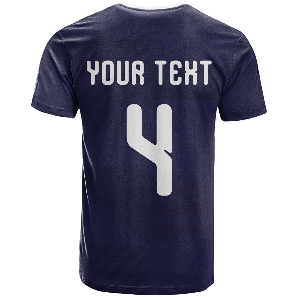 Custom Scotland Football T-Shirt Tartan Patchwork Pattern Scottish Saltire Flag Style Graphic Tee