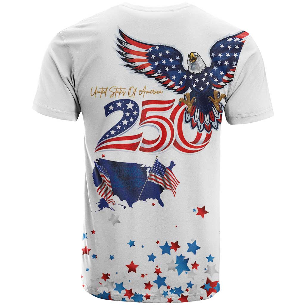 250 Years of American Freedom T-Shirt Flag Bald Eagle Map