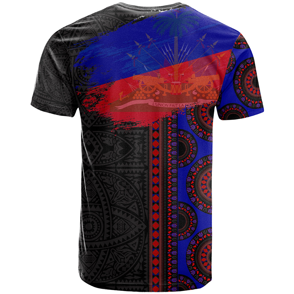 Haiti Flag Day African Seamless Pattern T-Shirt Graphic Tee