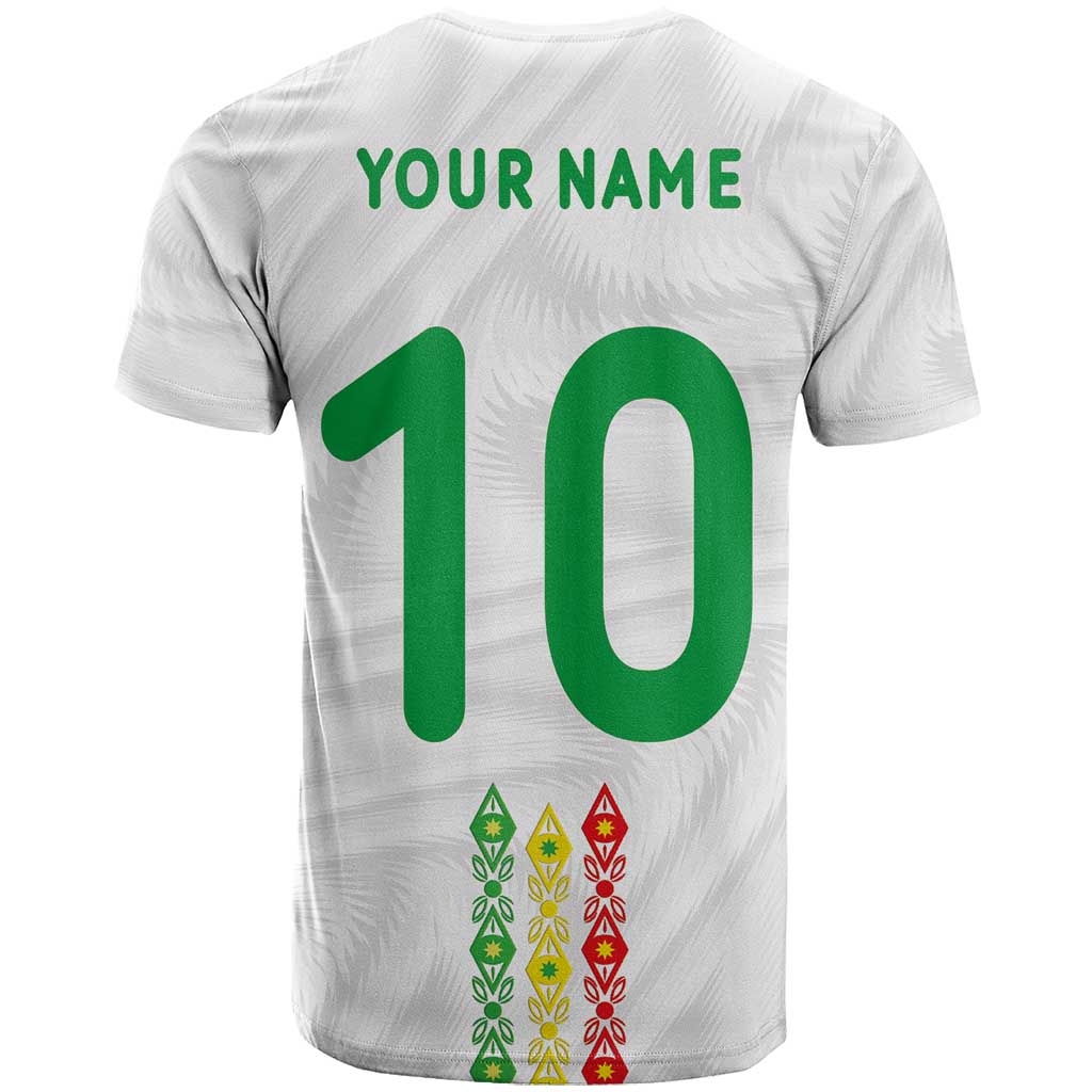 Custom Senegal Football T-Shirt Tricolor Traditional Patterns Sporty Style Graphic Tee