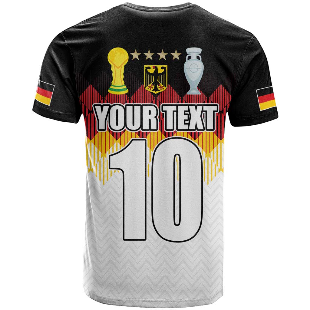 Custom Germany Football T-Shirt Die Mannschaft Championship Titles World and Euro Graphic Tee