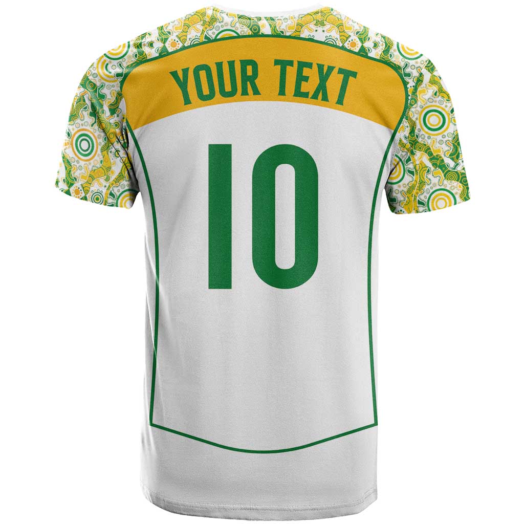 Custom Australia Football T-Shirt Aboriginal Pattern Sporty Style-White Color Graphic Tee