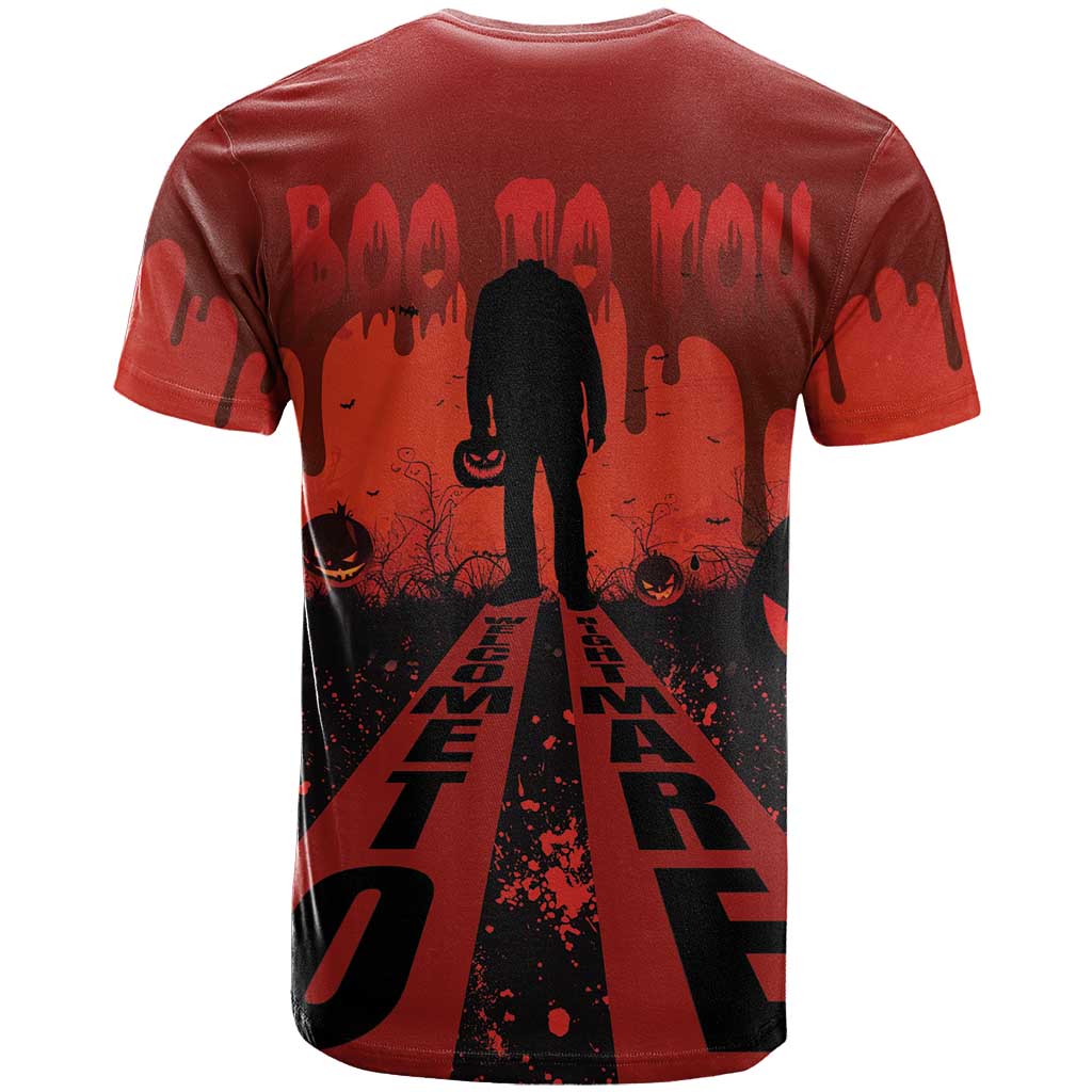 Halloween Nightmare T-Shirt Pumpkin-faced Jack O Lantern With a Scary Smile Blood Vibe Graphic Tee