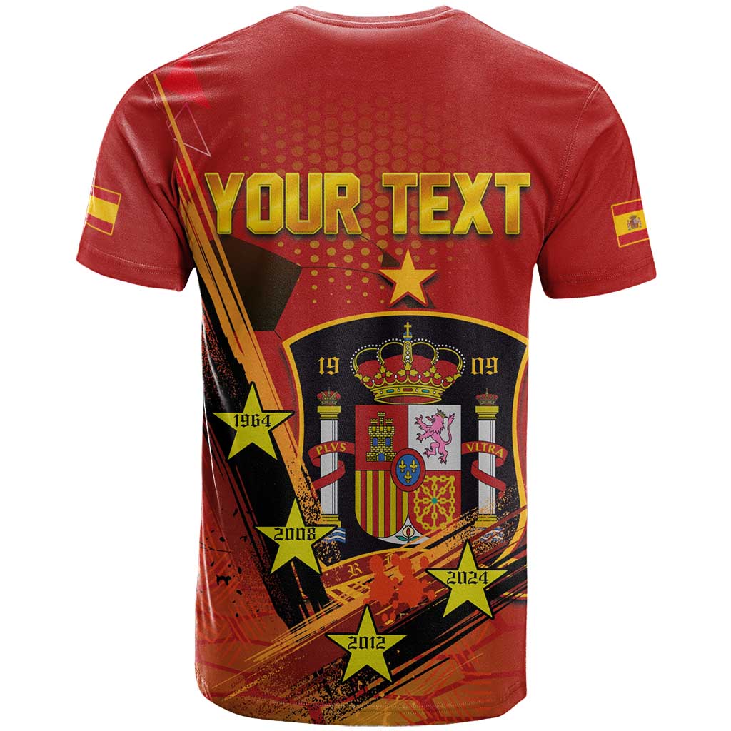 Personalised Spain Football 2024 T-Shirt La Roja The Fourth Time Champion European Graphic Tee