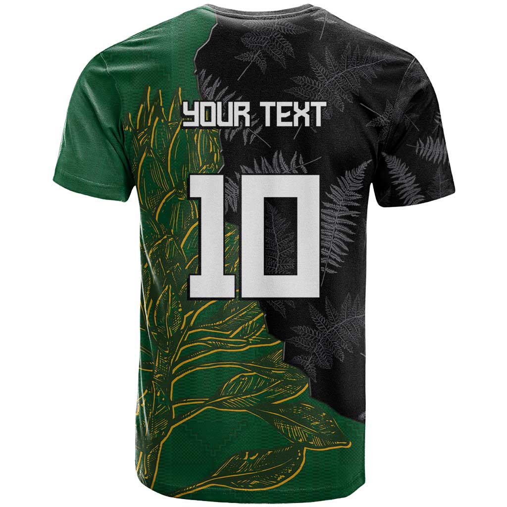 Custom Aotearoa South Africa Rugby Freedom Cup T-Shirt Kiwi Warriors Haka with King Protea Symbol Graphic Tee