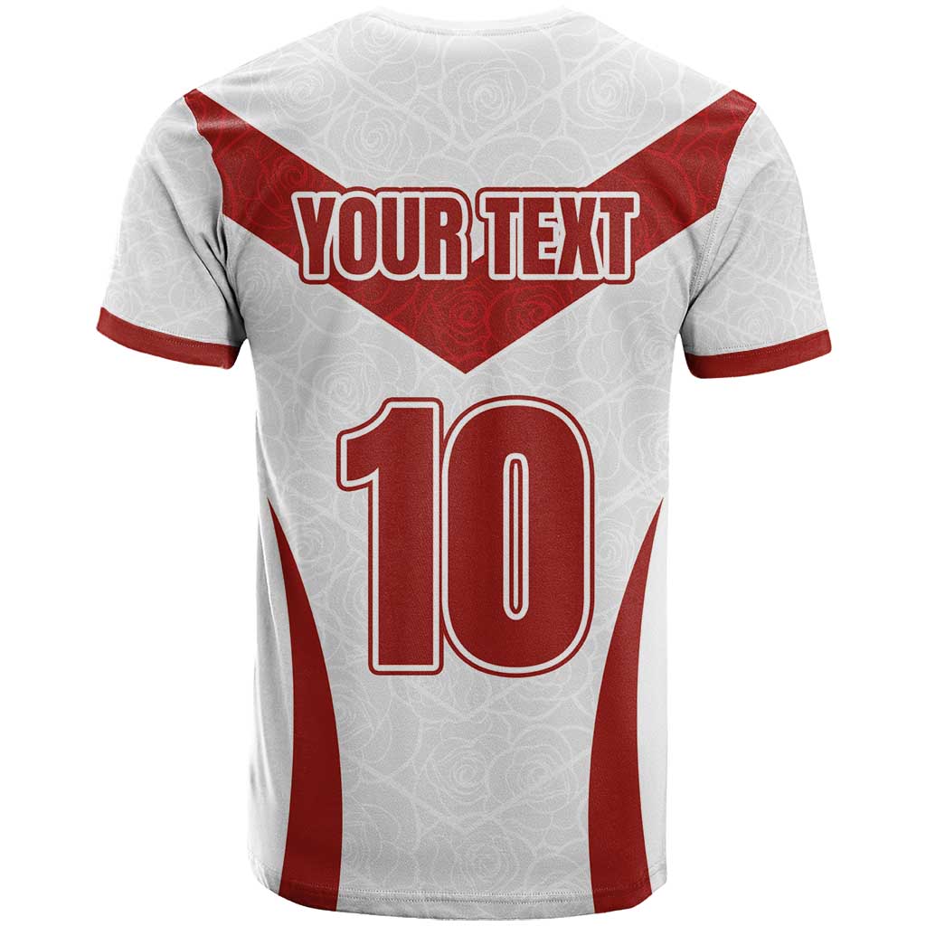 Custom England Rugby-The Red Rose T-Shirt Go Champions Graphic Tee