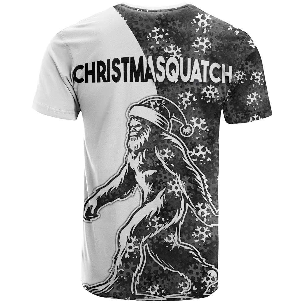 Funny Christmasquatch Camouflage of Snowflakes T-Shirt Graphic Tee