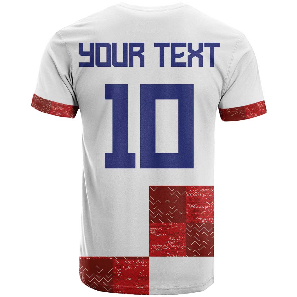 Custom Croatia Football T-Shirt Checkered Ones Sport Grunge Style Graphic Tee