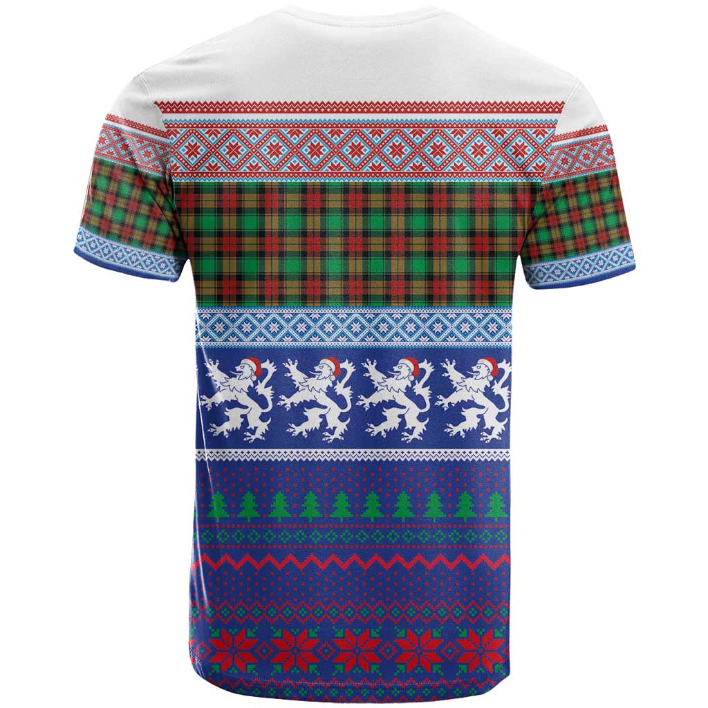 Scottish Christmas T-Shirt Xmas Royal Lions and Tartan Graphic Tee