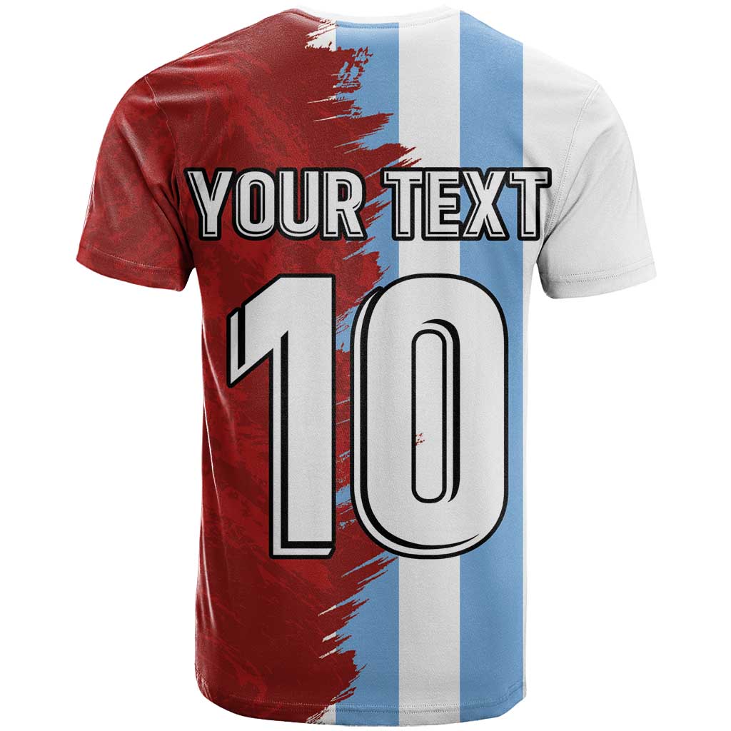 Half Argentina and Half Spain Football T-Shirt Grunge Style Graphic Tee