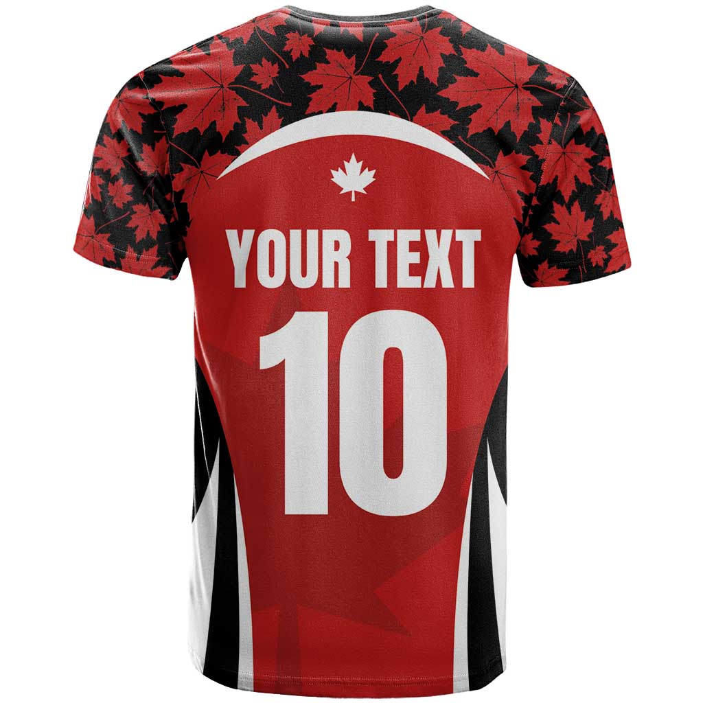Custom Canada Pacific Rugby 2024 T-Shirt Maple Pattern Jersey Graphic Tee