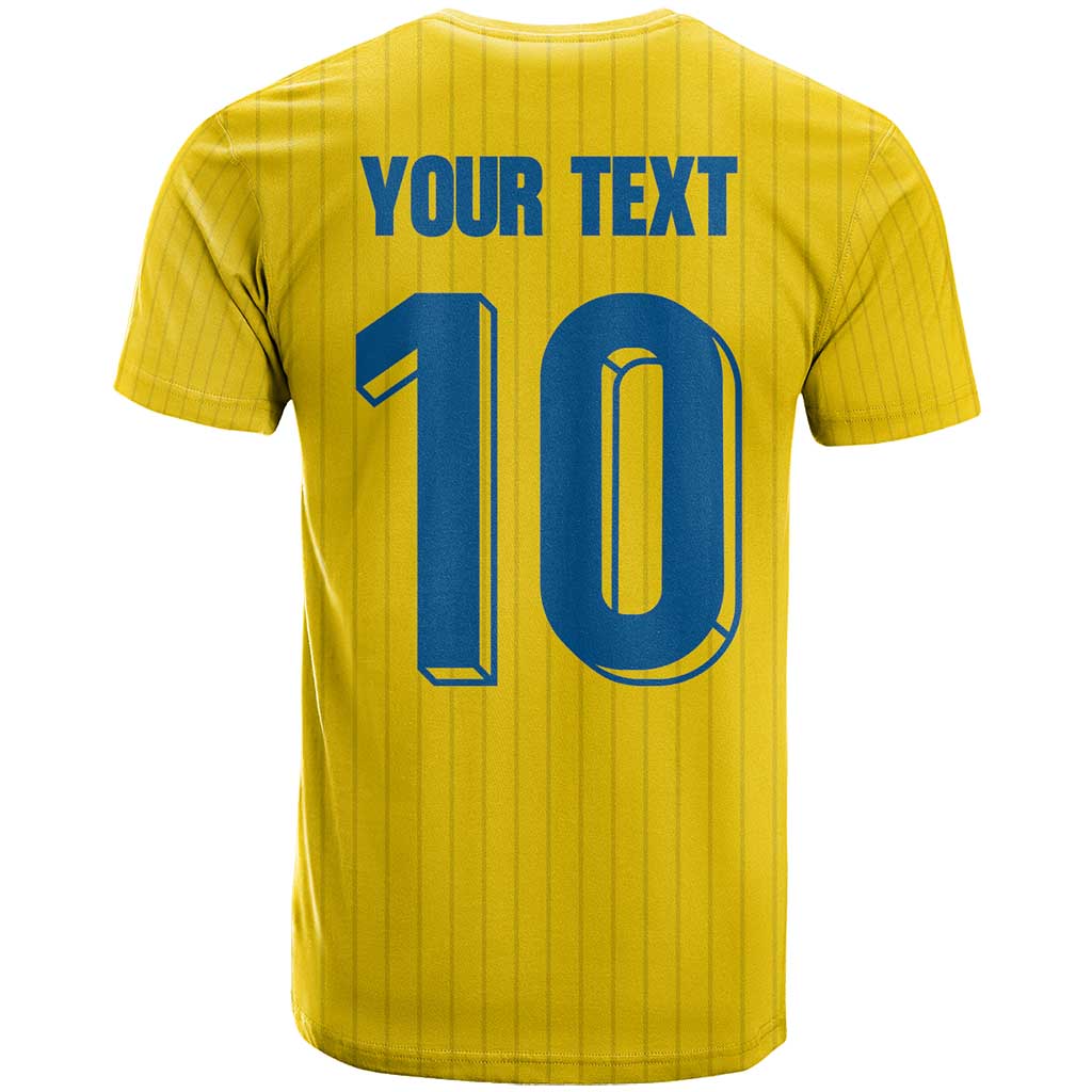 Custom Sweden National Football T-Shirt Glory The Blue and Yellow Graphic Tee