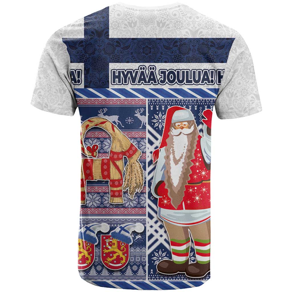 Yule Goat Joulupukki Finnish Christmas T-Shirt Scandinavian Pattern Graphic Tee