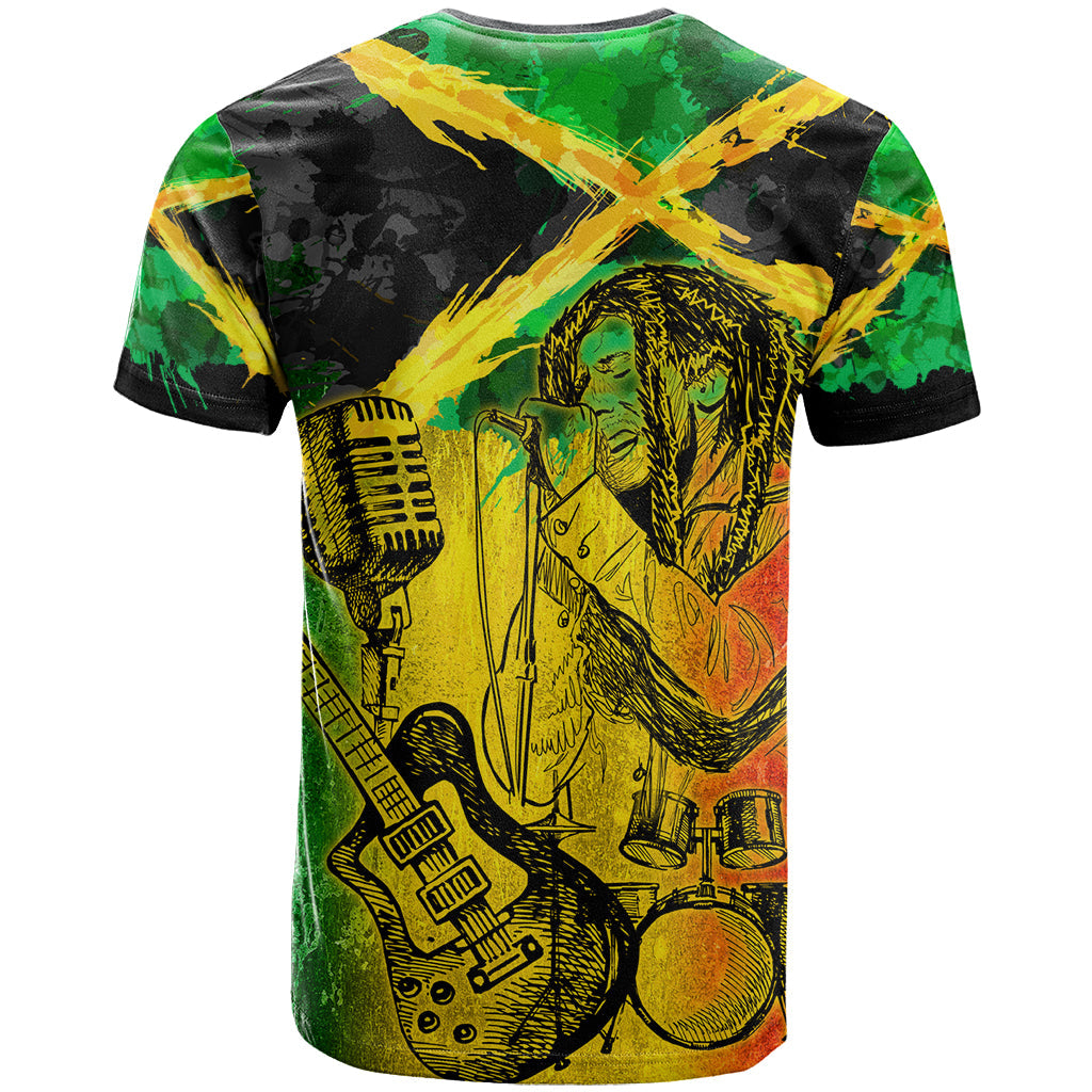 Jamaican Reggae Singer T-Shirt B-Marley Reggae Grunge Graphic Tee