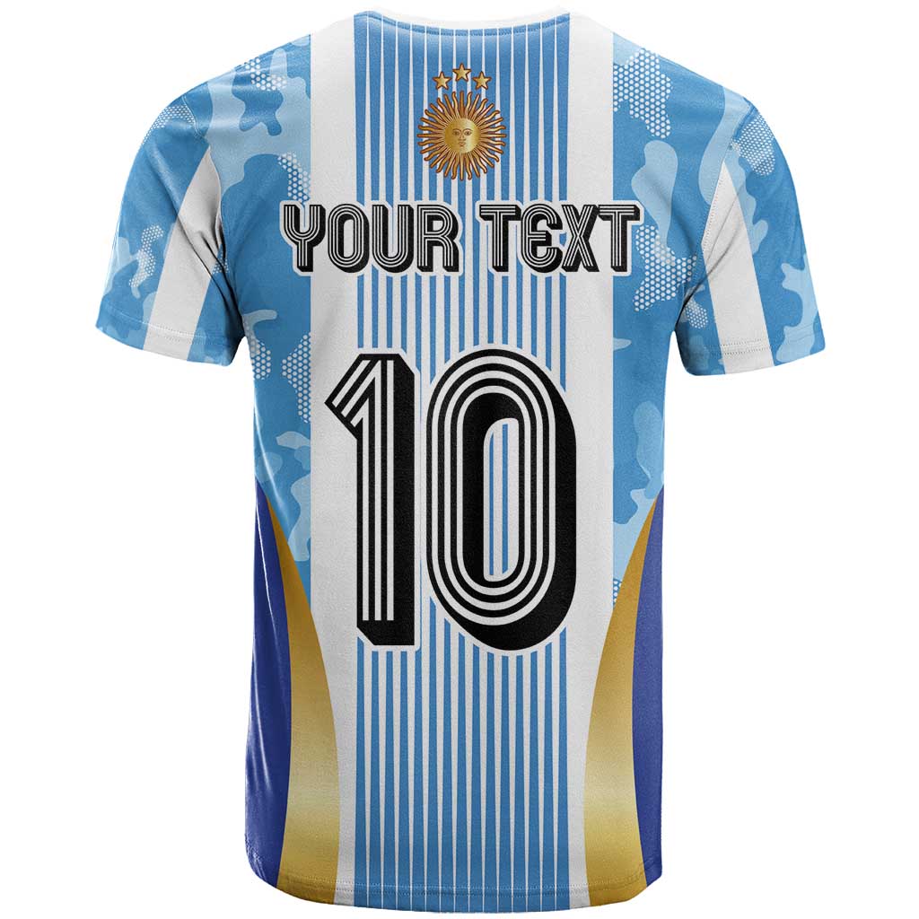 Custom Argentina Football T-Shirt La Albiceleste Three Times The Best in The World Graphic Tee