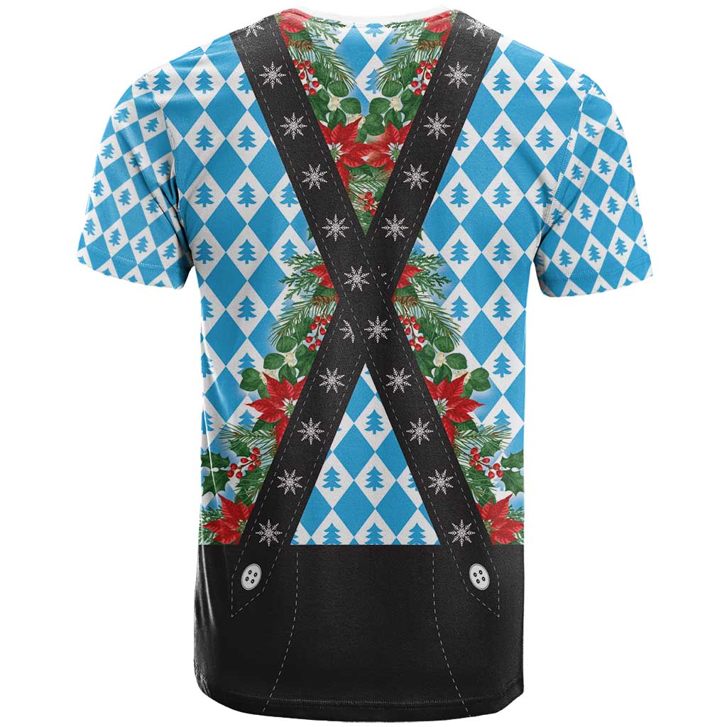 German Christmas T-Shirt Lederhosen Weihnachten Style with Bavaria Pattern Graphic Tee