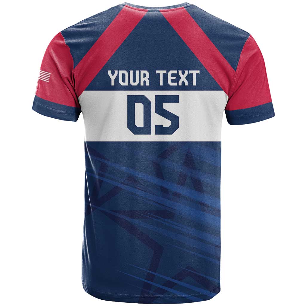 Custom USA Rugby 2024 T-Shirt Eagles Reigns Supreme Blue Version Graphic Tee